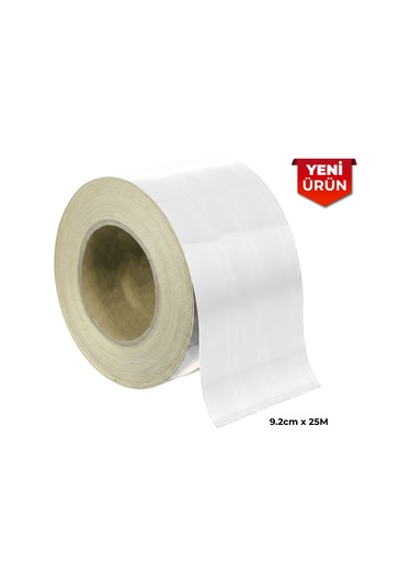 Reflektif Fosforlu Şerit Bant, Düz Reflekte İkaz Bandı 9.2cm X 25m - Beyaz 5401