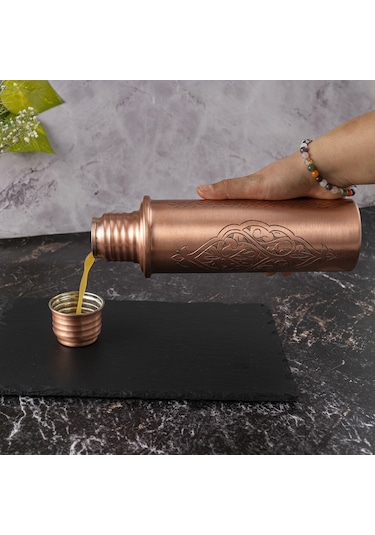 Dmt Bakır Motivasyonel Su Matarası Su Şişesi Suluk Spor Salonu Su Şişesi Bpa Içermez Suluk El İşlemeli Özel Kutulu Bakır