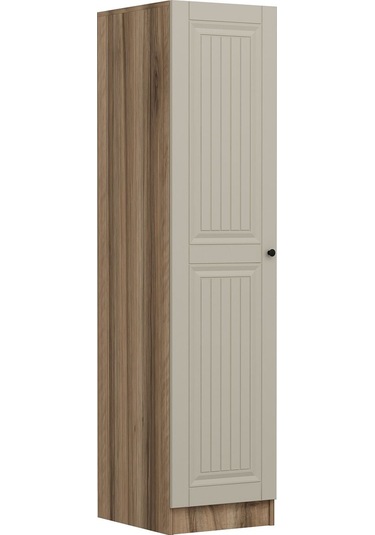 Minar Kale 1 Kapaklı Dolap İlkbahar Mebran 190cm - Dore/kumtaşı - Raflı Çok Renkli