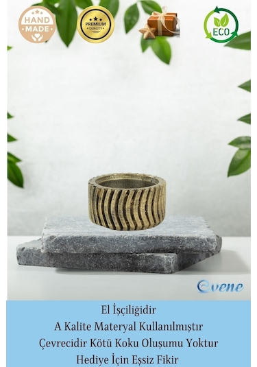 Mumluk Şamdan Tealight Mum Uyumlu Tekerlek Model - Altın Eskitme
