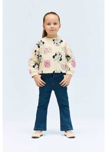 DeFacto Kız Bebek Disney Mickey & Minnie Bisiklet Yaka Sweatshirt E4857A525SPER134 Ekru DeFacto Kız Bebek Disney Mickey & Minnie Bisiklet Yaka Sweatshirt E4857A525SPER134 Ekru