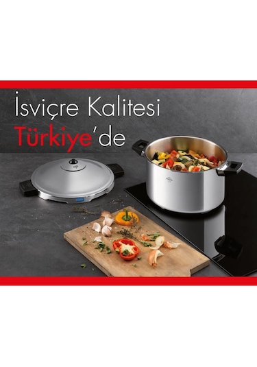 Kuhn Rikon 3018 Duromatic 8.0 L 24 CMDüdüklü Tencere Gümüş