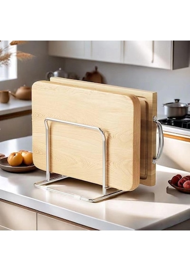 Pazly Suntek Kesme Tahtası Depolama Rafı - Tencere Tava Kapakları Bakeware Gümüş Gümüş