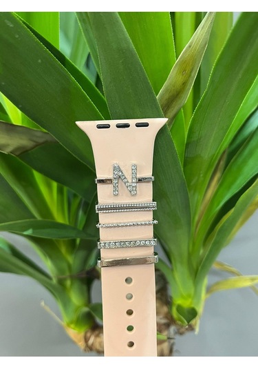 Apple Uyumlu Watch    Kordon Aksesuarı Charm Set N Harfi