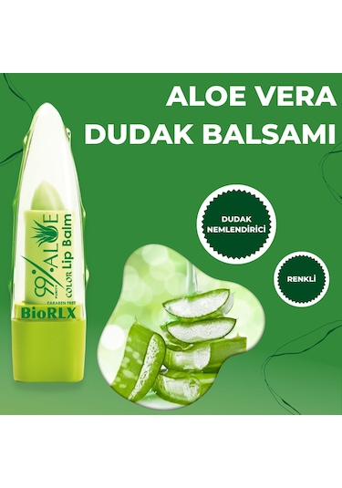 Biorlx % 99 Aloe Vera Lip Balm Dudak Dolgunlaştırıcı 3.5 G Kırmızı