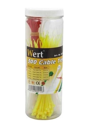 Wert 2430 Kablo Bağı Seti 300 Parça Cırt Kelepçe