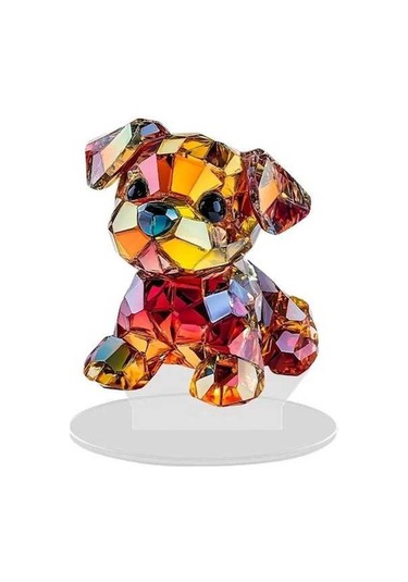 Opulentliving 2d Akrilik Köpek Süsü Suntek Tema Partisi Masa Orta Parçası 16,9x21 Cm 16,9 Cm X 21 Cm