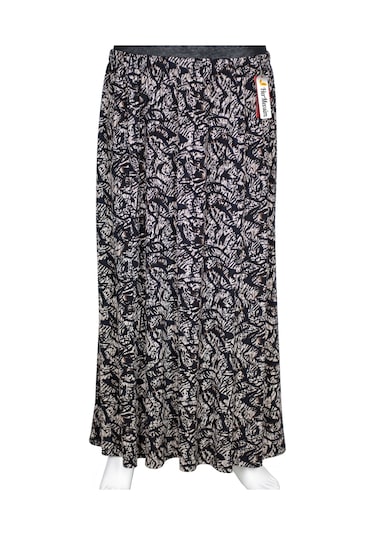 Hesna Kadın Ecem Battal Beden 8 Parça Lastikli Siyah Etek D48 Siyah