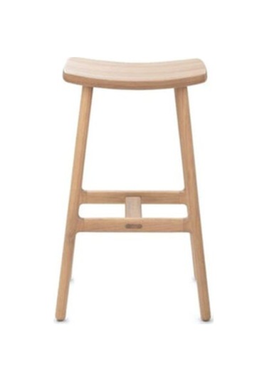 Odd Bar Taburesi, Açık Meşe, 65 Cm Şık Tasarım Beyaz - Meşe