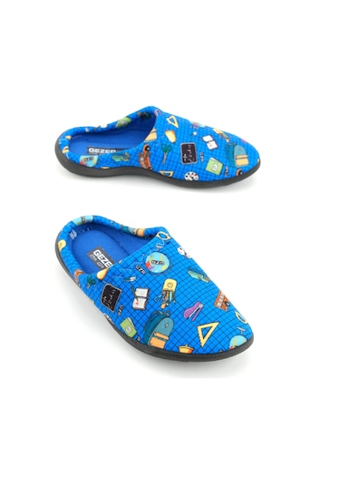 Gezer 15893 Erkek Çocuk Kışlık Rahat Taban Ev Halı Terliği Saks