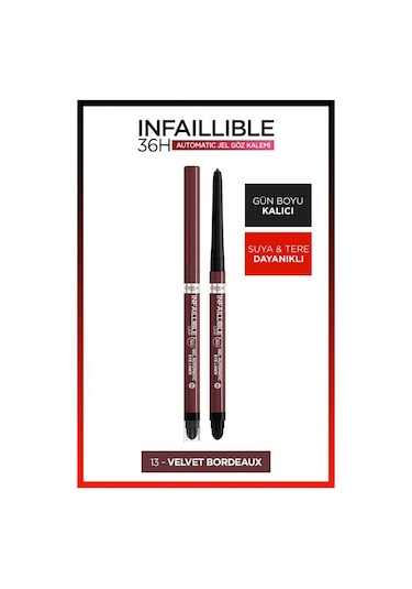 L'Oréal Paris Automatic Jel Infaillible Göz Kalemi 13 Velvet Bordeaux