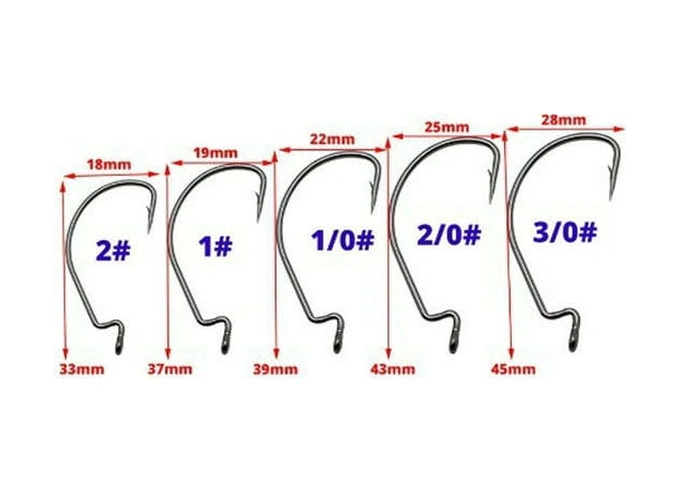 Xiyyadms 50 Adet Krank Kanca Seti 2 , 1 , 1/0 , 2/0 , 3/0 - Plastik Kutuda Balık Kancaları