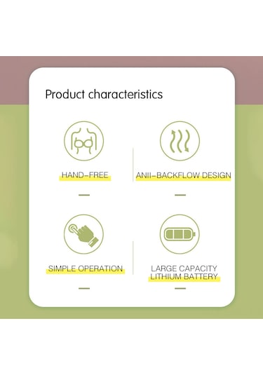 My-376 Taşınabilir Elleri Serbest Elektrikli Göğüs Pompası Sessiz Gizli Göğüs Pompası 3 Mod 9 Emme Seviyesi 180ml Kapasite