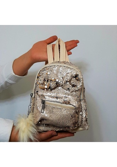 Fiyra Crn Krem Pullu Kız Çocuk Sırt Çantası 16cmx20cmx10cm Krem