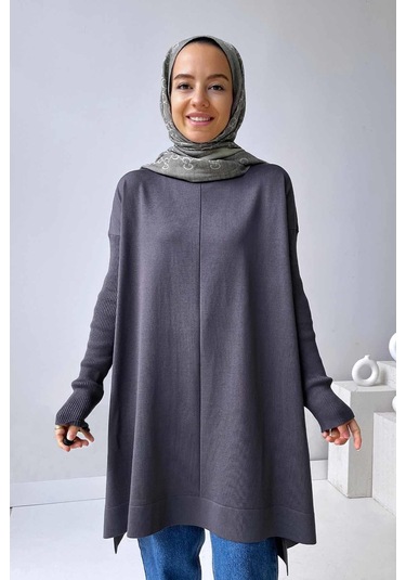 Mira Merserize Tunik - Füme Füme