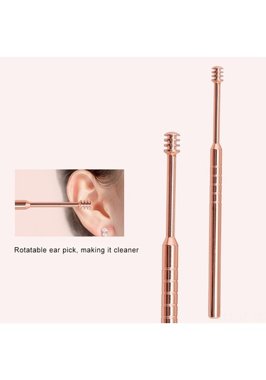 Yifomall 6 Parçalık Paslanmaz Çelik Kulak Temizleme Seti, Spiral Kaşık Ve Kulak Kiri Çıkarma Aleti, Çeşitli Renkler