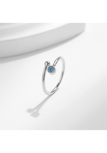 Altın Modıan Gerçek 925 Ayar Gümüş Açık Boyutu 6-9 Turkuaz Trendy Gözler Ayarlanabilir Yüzük Kadınlar Için Gril İstiflenebilir Güzel Takı Hediyeler