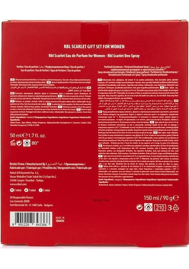 Rebul Scarlet Kadın Parfüm EDP 50 ML + Scarlet Kadın Sprey Deodorant 150 ML