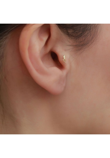 14 Ayar Altın Kelebek Tragus Piercing Sarı