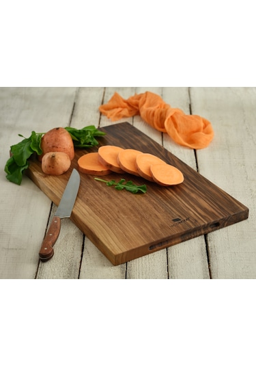 Hıcowood Şef Tipi Doğal Ceviz Kesme Sunum Tahtası - Lazerle İsim/Söz Yazılır