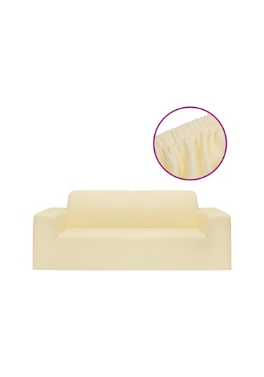Vidaxl 2 Kişilik Kanepe Kılıfı Streç Krem Polyester Jersey DiğER