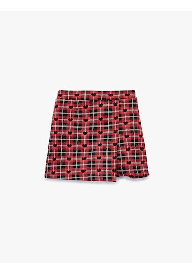 Koton Kırmızı - Siyah Kız Çocuk Şort 6wkg40025ak Kırmızı - Siyah