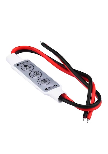 Üç Tuşlu Tek Renkli Led Kontrol Cihazı 12v-24v Kırmızı - Siyah