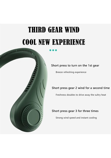 Mini El Fan 4000mah Usb Şarj Edilebilir Boyun Fan Portabl Asma Kanatlı Boyun Bandı