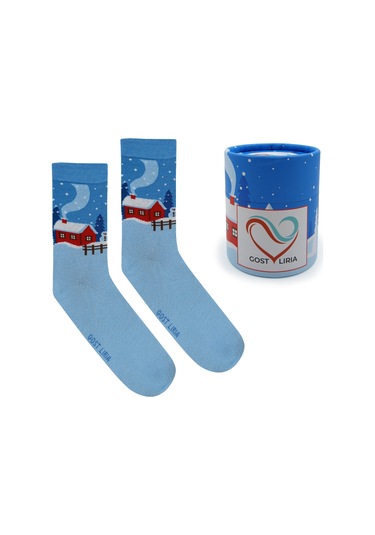 Gost Liria Winter Socks Desenli Unisex Soket Çorap Mavi