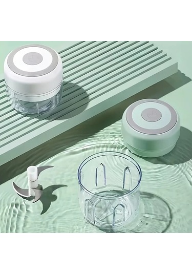 Dashanshop Yeşil 250ml Usb Şarjlı Mini Elektrikli Sarımsak Doğrayıcı Ve Et Kıyma Makinesi Yeşil