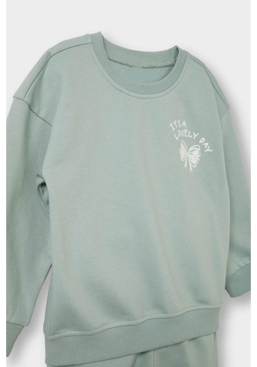 Defacto Kız Bebek 2li Takım İçi Yumuşak Tüylü Baskılı Sweatshirt Eşofman Altı E8995a525augn50 Yeşil Defacto Kız Bebek 2li Takım İçi Yumuşak Tüylü Baskılı Sweatshirt Eşofman Altı E8995a525augn50 Yeşil