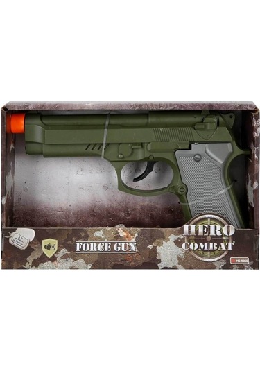 Hero Combat Sesli Asker Tabancası Ses Efektli, 20 Cm Oyuncak Silah
