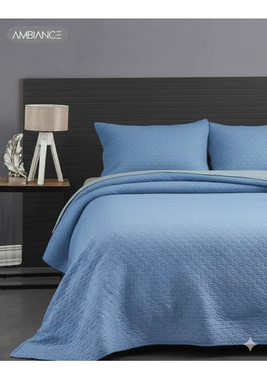Ceyline Stonewashed Yatak Örtüsü Çk Ambiance Akdeniz Mavisi Mavi