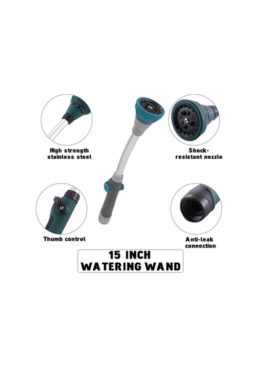 Besthome1 Yüksek Basınçlı Bahçe Hortumu Püskürtme Tabancası - 8 Ayarlı Yeşil Metal Sprey Tabancası