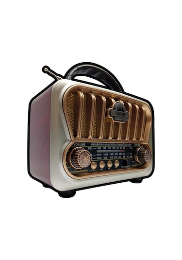 MN6 NS-09 Nostaljik TWS Destekli Ahşap Pilli Radyo