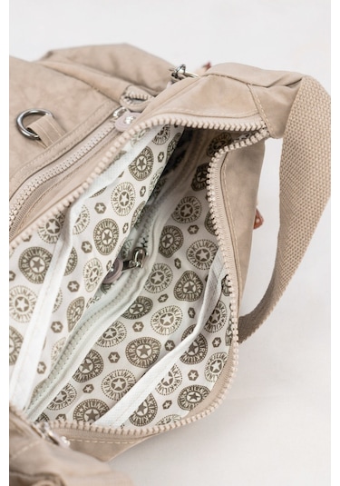 Krinkıl Su Geçirmez Kumaş Çok Gözlü Çapraz Kol Ve Omuz Postacı Çantası Taş Rengi 9507 Taş