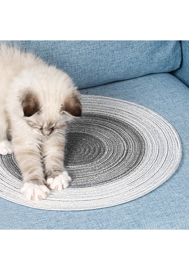 Shineyee Kedi Tırnak Taşlama Pedi - Doğal Pamuk İpi El Yapımı, Dayanıklı, Evde Kullanıma Uygun Gri