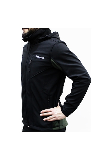 Mudwill Softshell Erkek Mont Ceket  Haki-Siyah