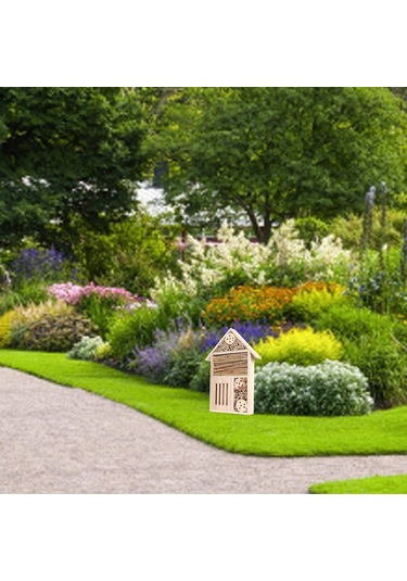 Ximistore9 B-tip Kestane Ağacı Böcek Yuvası, Bahçe İçin Faydalı Böcek Barınma Ve Dekorasyon Kutusu