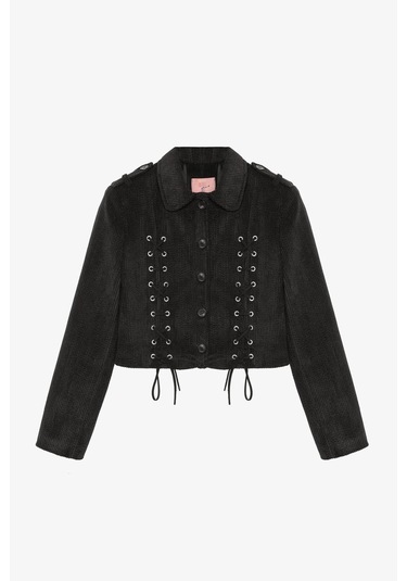 Quzu Siyah Kadın Ceket Ckt01039 Siyah