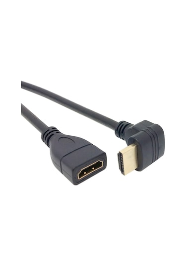 Alfais 4666 Hdmi Dişi Erkek Uzatma 90 Derece Dirsek Kablosu 0.5 Metre
