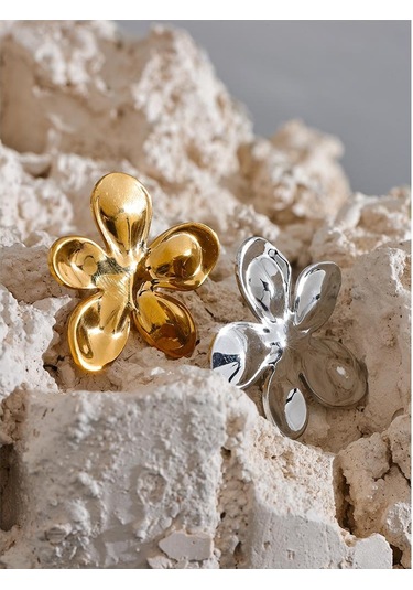 Altın Eetit Toptan Paslanmaz Çelik Çiçek Metal Broş Altın Gümüş Renk Su Geçirmez Gerçek Altın Kaplama Moda Takı Kadınlar İçin Altın