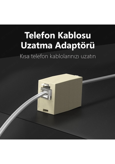 RJ11 6P4C Dişi Dişi Adaptör Telefon Kablosu Uzatma Aparatı