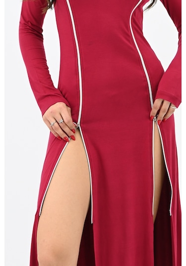 Koza Butik Kadın Fermuar Detaylı Elbise 5198-24 001