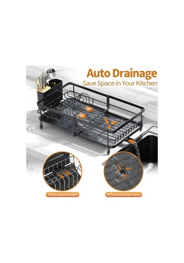 Honeybeeshop 1 Adet Genişletilebilir Büyük Mutfak Eşyası Rafı Uzatılabilir Tezgah Üstü Paslanmaz Çatal Bıçak Ve Bardak Kurutma Askılık