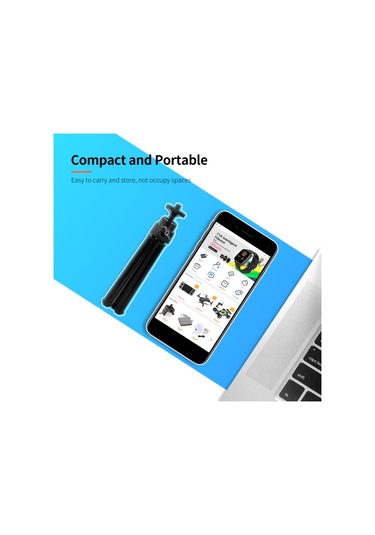 Taşınabilir Web Kamerası Tripod Hafif Mini Web Kamerası Tripod Akıllı Telefon Web Kamerası Masaüstü Tripod Telefon Tutucu Masa Standı Siyah