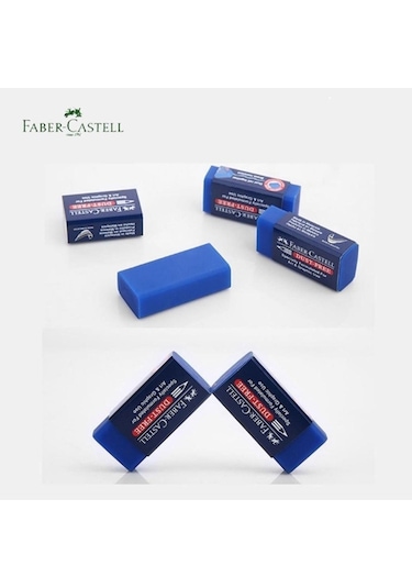 Faber Castell Faber-Castell No:24 Orta Boy Mavi Sınav Silgisi 10 Adet
