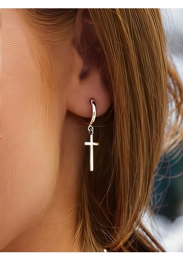 Markiz Tek Küpeler Çapraz 925 Gümüş Kongo Sarkık 16471704 Diğer