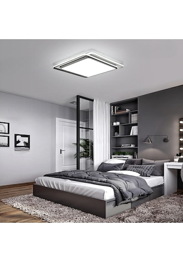 Sarmal Kare Tavan Lambası,modern Led Aydınlatma Siyah