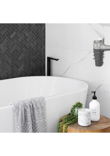 Yapışkanlı Fön Makinesi Asma Aparatı Krom